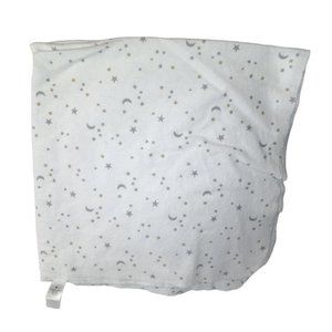 Child Of Mine Carter's Gray Gold Stars Moon Flannel Receiving Blanket 27" X 27"